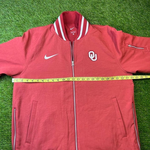 Men's Nike Crimson Oklahoma Sooners Full-Zip Bomber Jacket Men's L - Picture 4 of 6